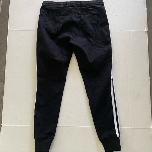 Ashley Mason Black Jogger Pants with White Stripes - Picture 2 of 3